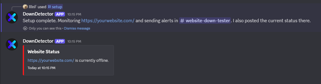 Bot command setup example